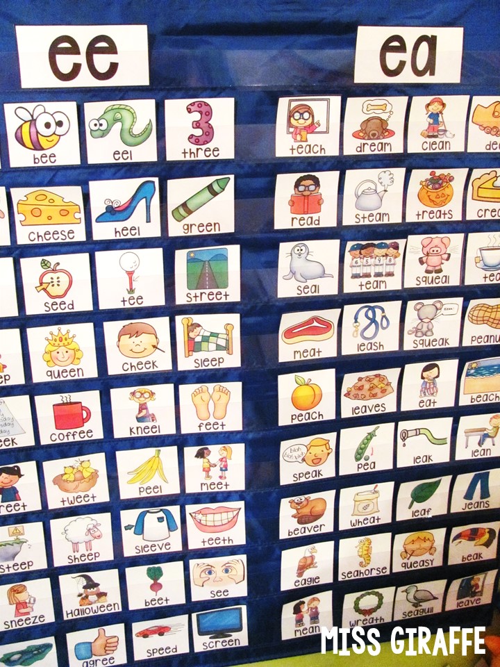 Miss Giraffe's Class How to Organize Phonics Pocket Chart Centers