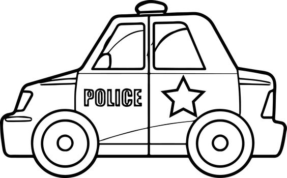 Tranh tô màu xe ô tô cảnh sát