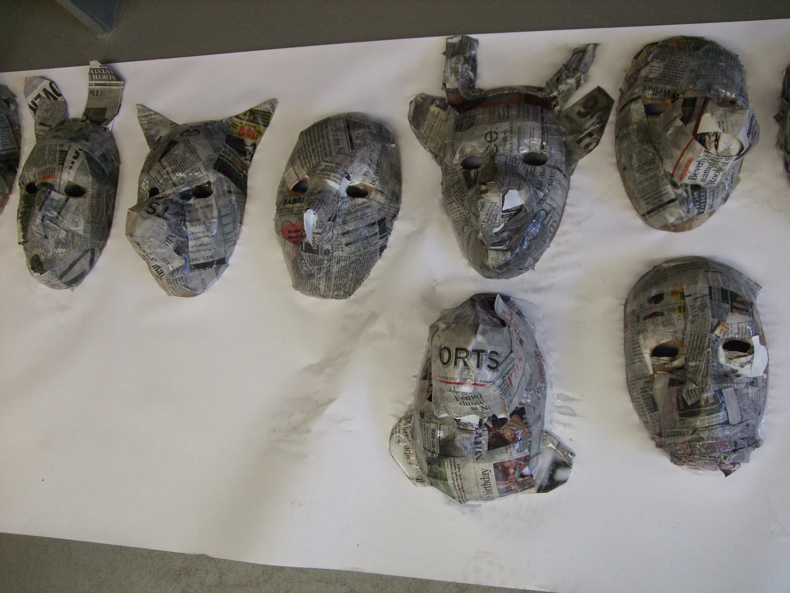 Mrs Doherty's Art Room Paper Mache Masks