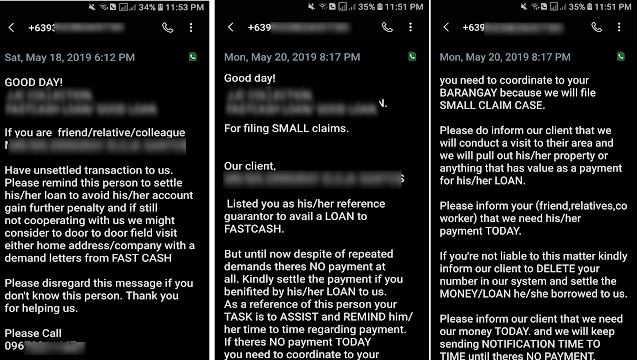 Lending apps are everywhere and they offer convenience at first but once you fail to pay on time, they will send humiliating text messages to everyone in your contact list.  The National Privacy Commission warned the people regarding these money lending apps who can degrade and humiliate you. It may not be a big deal to them but the damage they inflict on its borrowers can last forever.       Ads    The National Privacy Commission (NPC) has issued a warning to the public regarding the online lending apps that humiliate borrowers when they failed to pay their loan promptly.  NPC Commissioner Raymund Enriquez Liboro said NPC has received about 458 complaints against 48 online lending apps.  The lending apps get information from the borrowers’ contact list in their mobile phones before lending them money", Liboro said      Ads      Sponsored Links    Thru a call or texts, they will send a message to every people in your contact list telling them that you are a delinquent borrower, they humiliate or degrade you.    Aside from this, this seems to threaten the person they are sending the messages, too.  Liboro also said that these such things damages reputation…it is not right to ruin one’s character as payment for something like failure to pay on time.      The NPC is hearing the complaints and the side of the lending app developers as well.