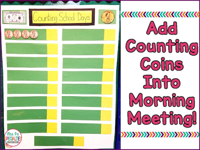 Morning meeting is a great time to practice counting and identifying coins! Check out this easy idea that can be quickly implemented into your classroom! 