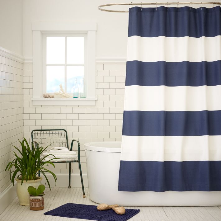 Hermosas cortinas de baño de West Elm | Consejos de Decoracion