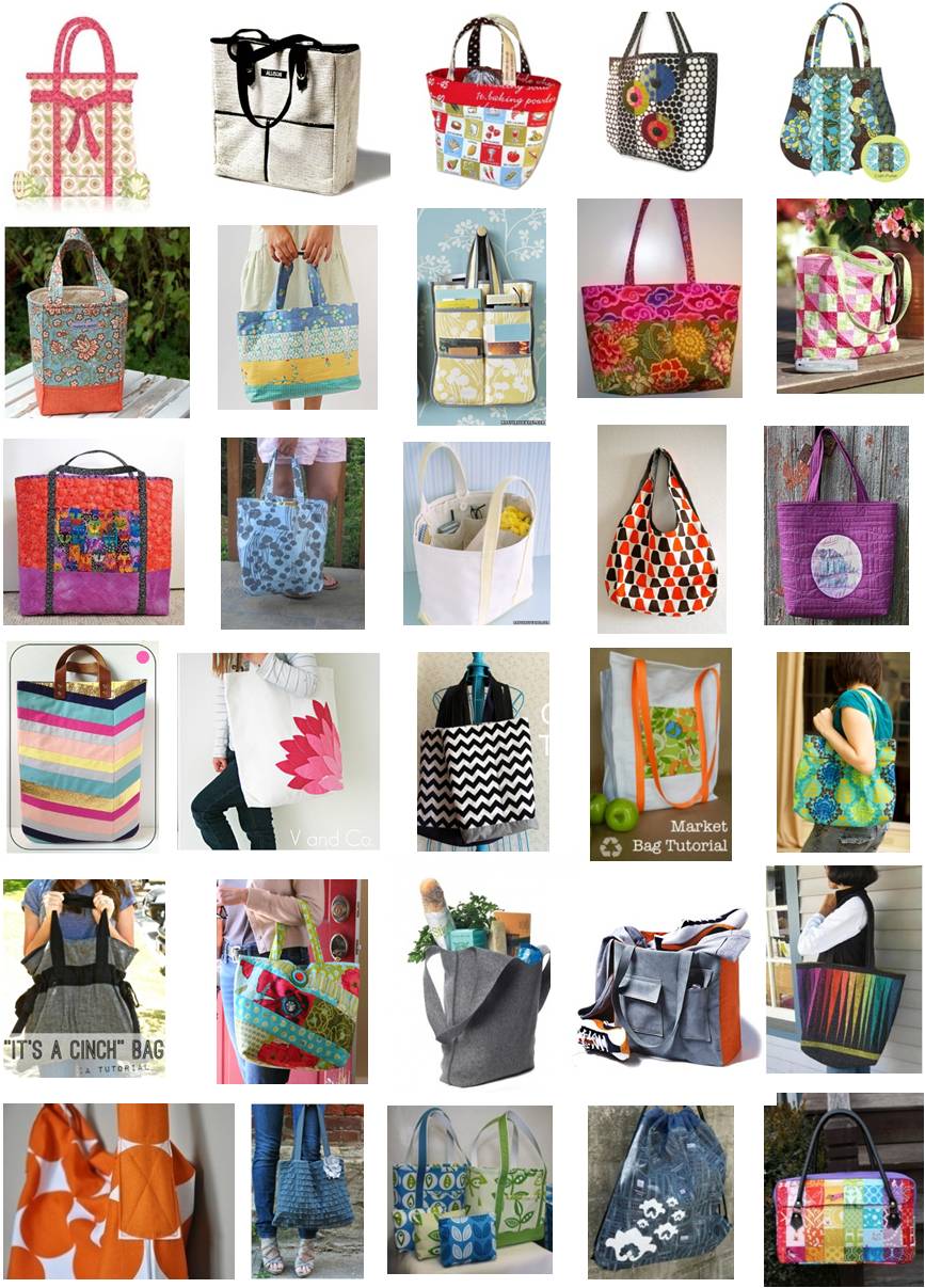 Quilt Inspiration: Free pattern day: Tote bags