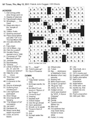 The New York Times Crossword in Gothic: 05 12 11 Identity Theft