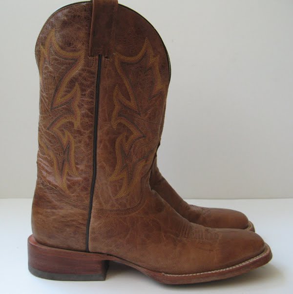 VINTAGE COWBOY BOOTS MEN'S SIZE 10 BROWN LEATHER BOOTS