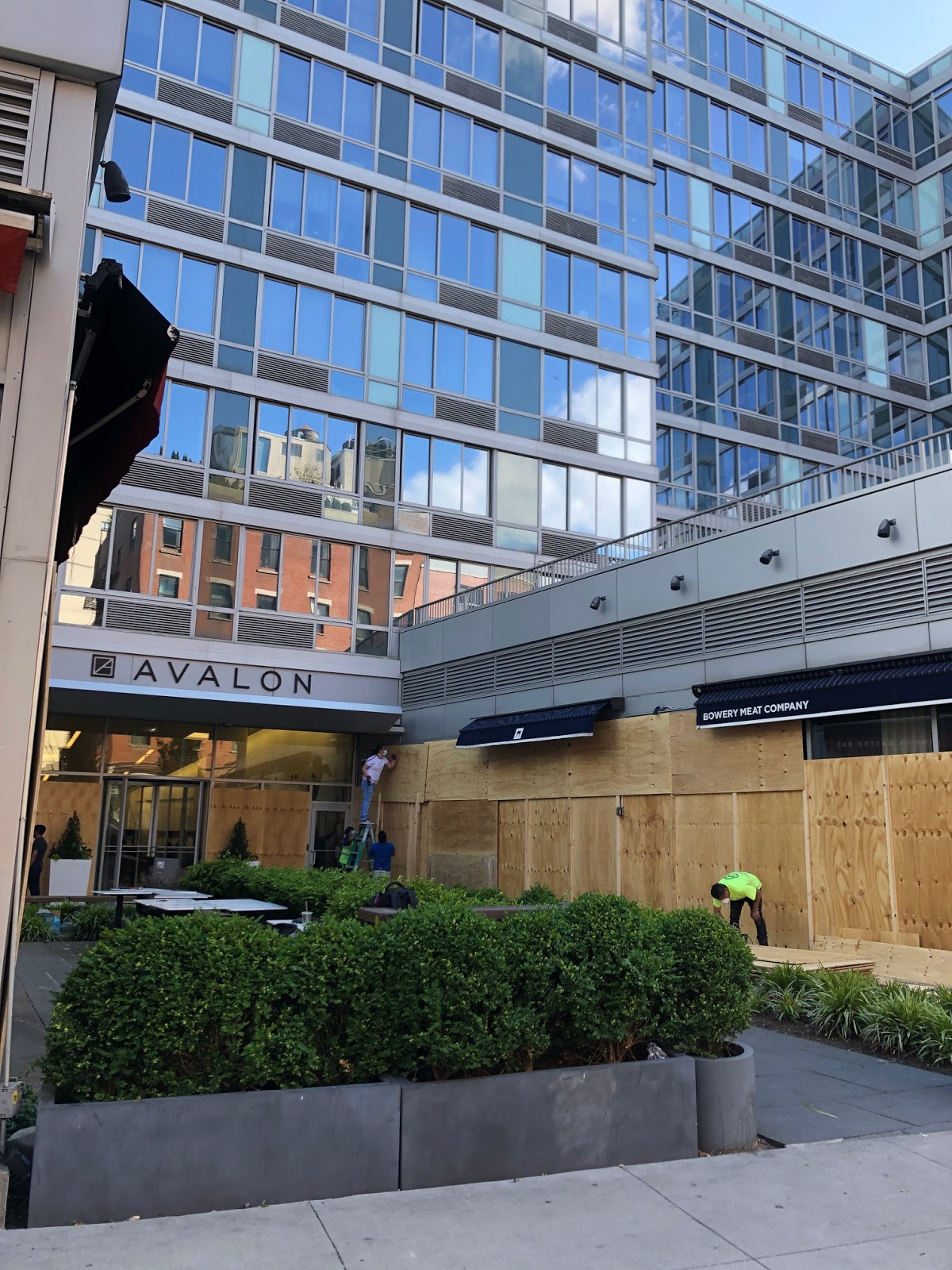 EV Grieve Boarding up Avalon Bowery Place