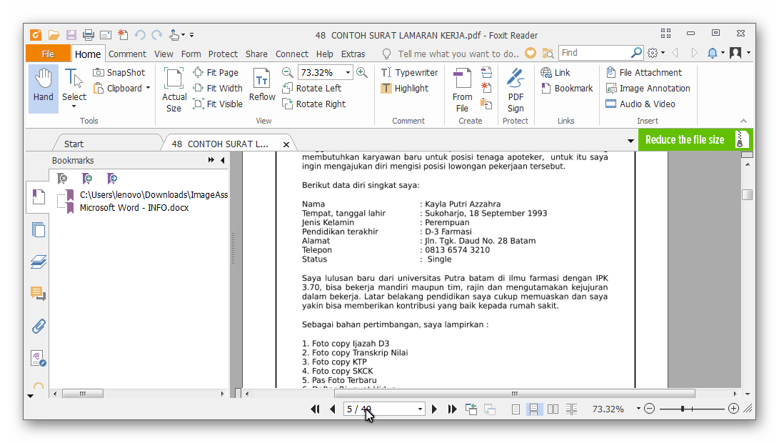 contoh surat lamaran pdf contoh surat lamaran pdf