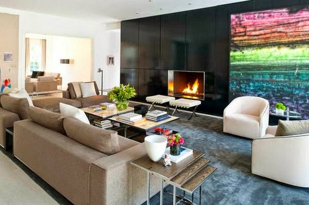 Interior design designer living room with nest tables