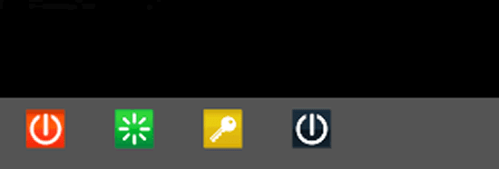 O Windows com os botões para Desligar na barra de tarefas