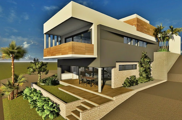 Desain Rumah di Lahan Miring Desain Rumah di Lahan Miring