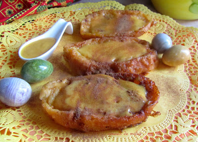 Torrijas con crema zabaione al microondas