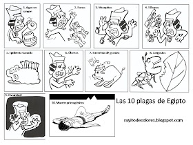 Dibujos de las plagas de Egipto para colorear