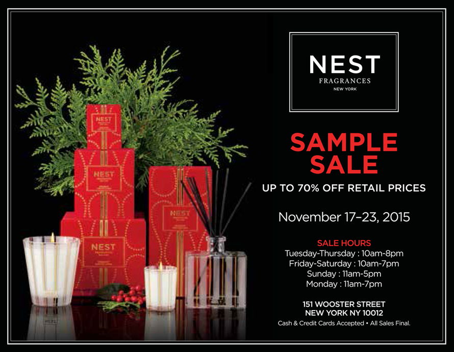 fashionably petite Vera Wang + Nest Fragrances Sample Sale 11/17