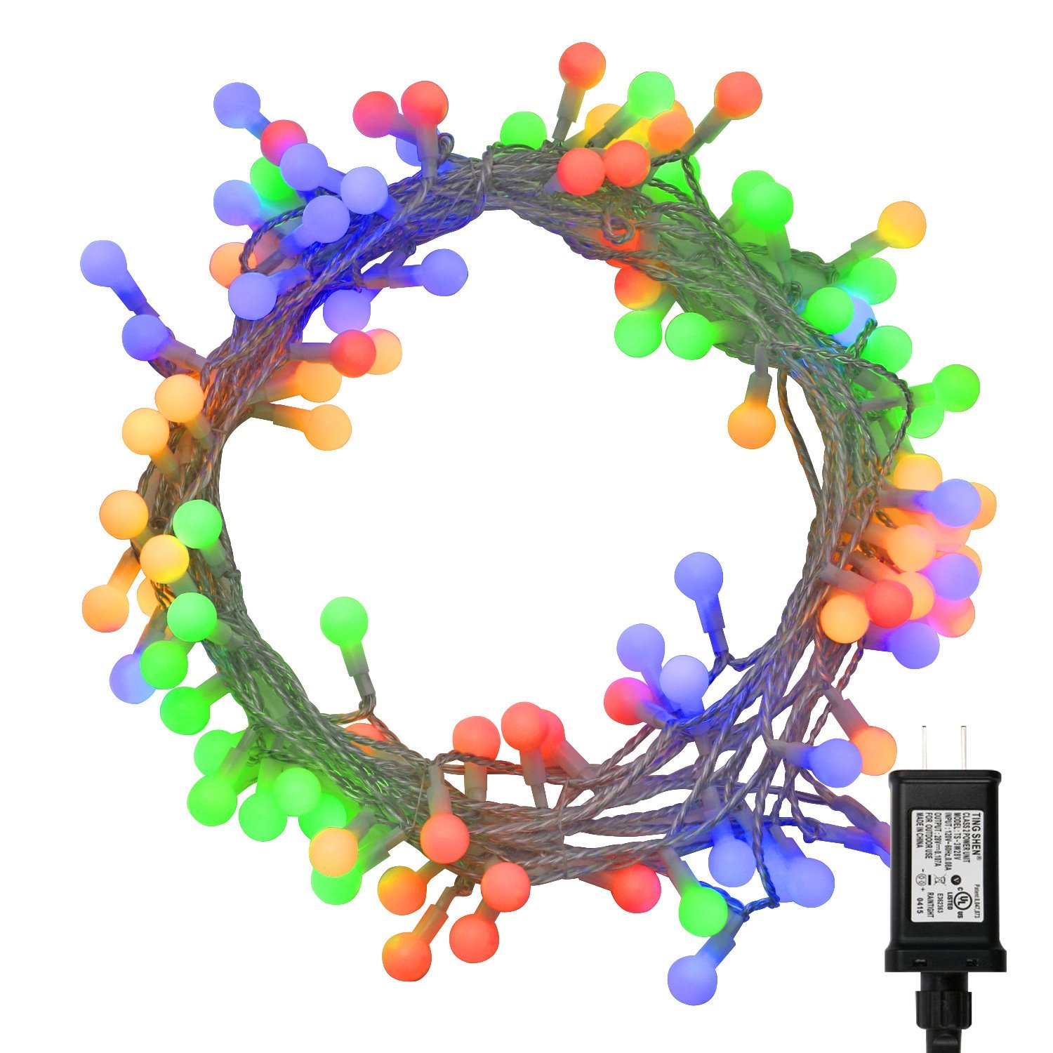 KooPower KooPower 39ft 100 LEDs Indoor Colorful Globe String Lights with Remote and Low Voltage