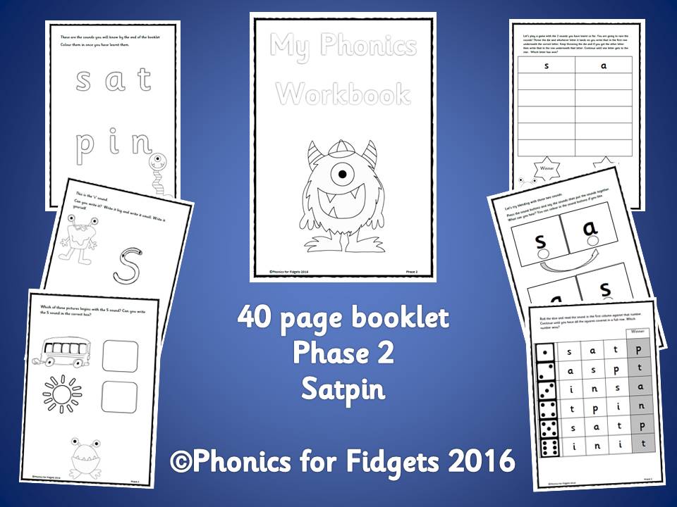 Phonics for Fidgets with Felix SATPIN Phonics booklet 40 pages