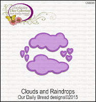 Our Daily Bread designs Custom Clouds and Raindrops Dies