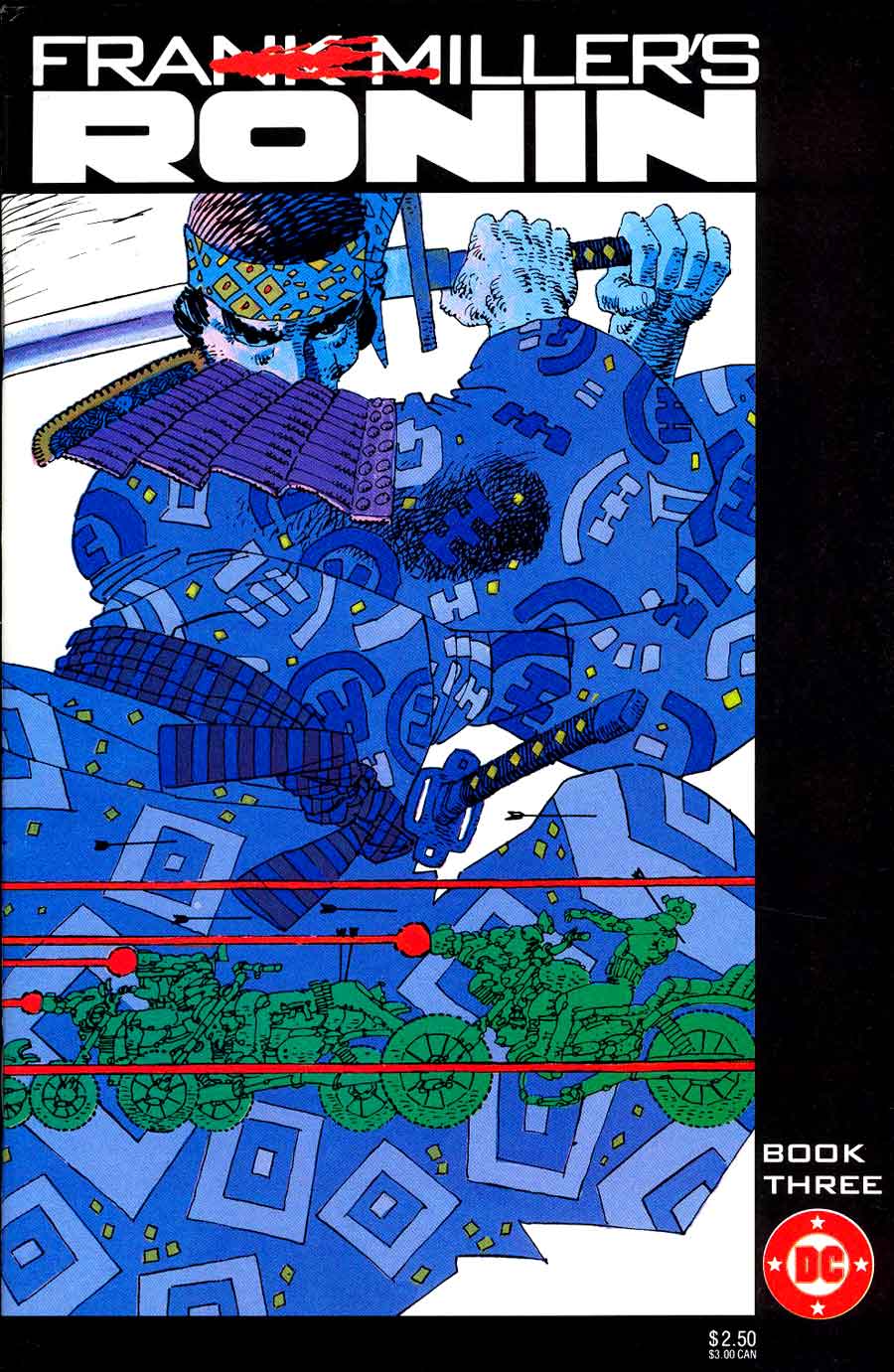 Ronin v1 #3 dc comic book cover art by Frank Miller