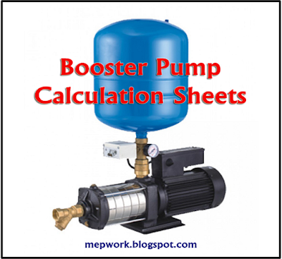Download a collection of calculation excel sheets for booster pump design