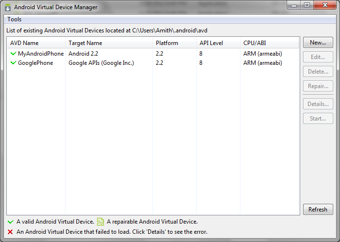 android sdk and avd manager android sdk and avd manager
