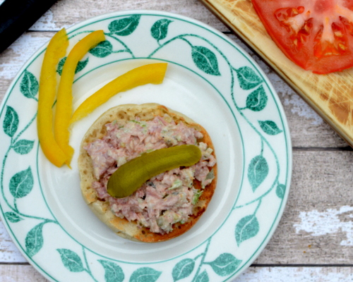 Easy Ham Salad, another easy summer recipe ♥ KitchenParade.com, lightened up. Low Carb. Gluten Free. Weight Watchers Friendly.