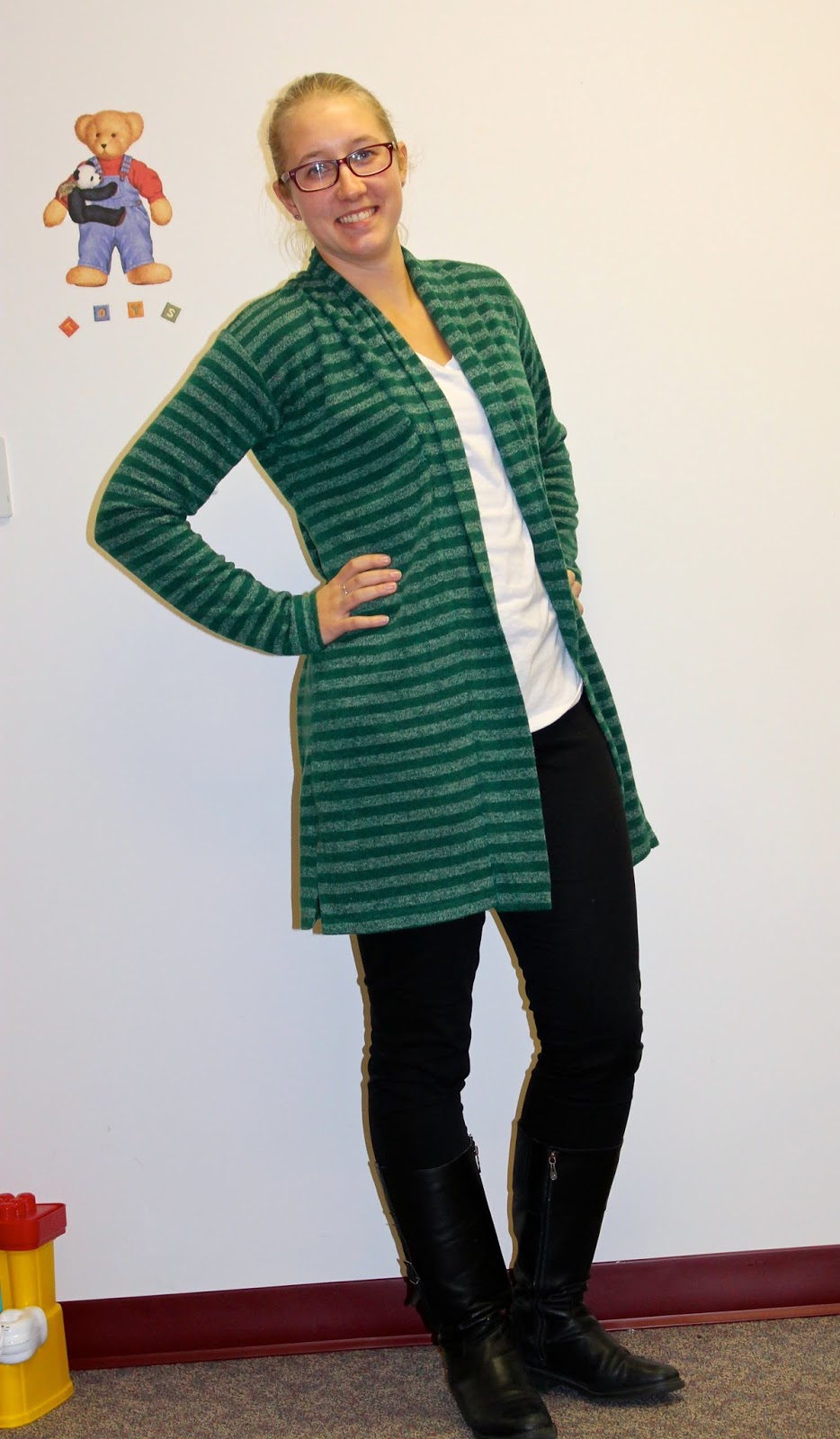 striped boyfriend cardigan