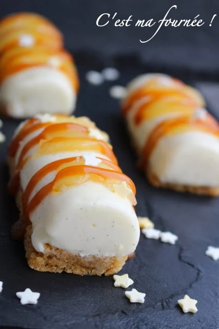 Mini-bûches poires-spéculoos-caramel