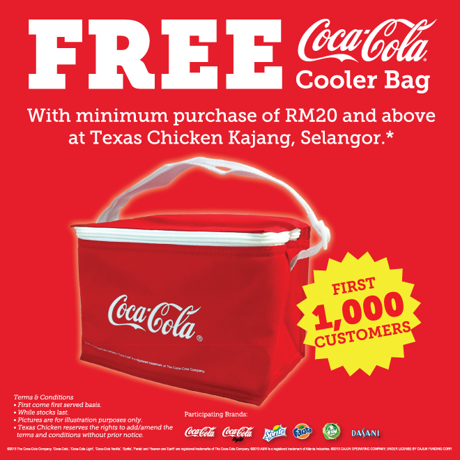 BestLah Texas Chicken FREE Coca Cola Cooler Bag (12 Dec)