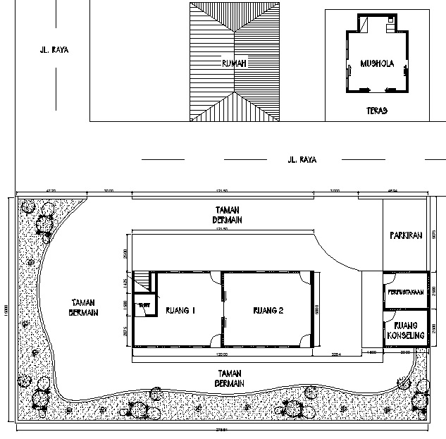 Gambar Contoh Denah Taman Rumah Minimalis Gambar Desain Properti di
