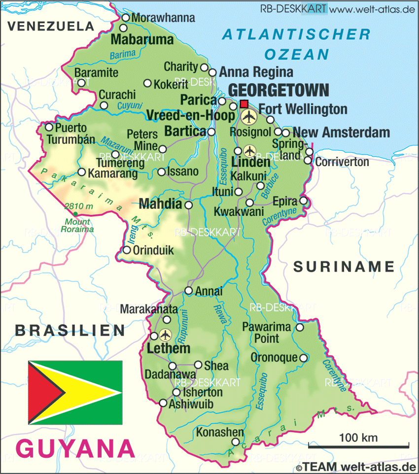 Mapa De Guyana World Of Map