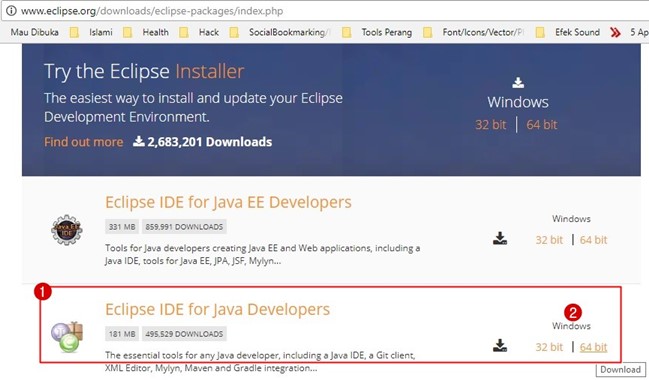 download eclipse ide for java developers 64 bit windows 10