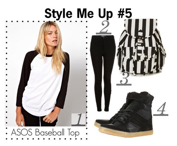 Style collage including the ASOS Baseball Top
