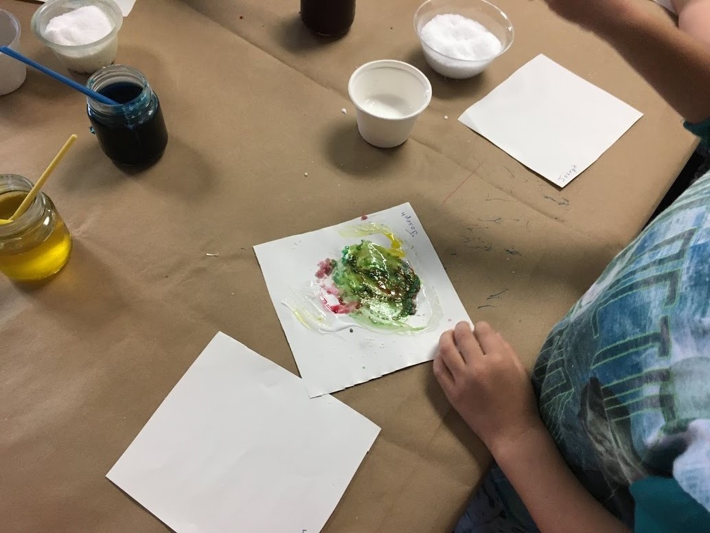 Art & Science Salt, Glue & Food Colouring 3 Year Old and 4 Year Old