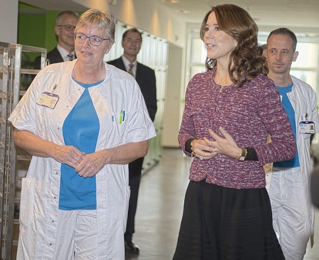 Crown Princess Mary of Denmark visited the heart ward at the Herlev Hospital,