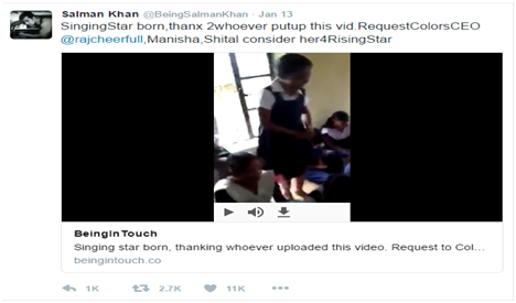 Actor Salman Khan Supports Wonderchef girl TumpaKumari Actor Salman Khan Supports Wonderchef girl TumpaKumari