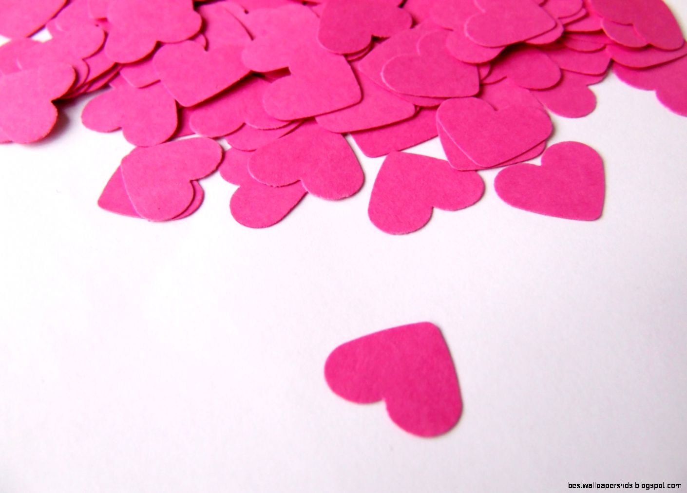 Wedding confetti hearts Valentines day Pink Paper by MurisAndAJ