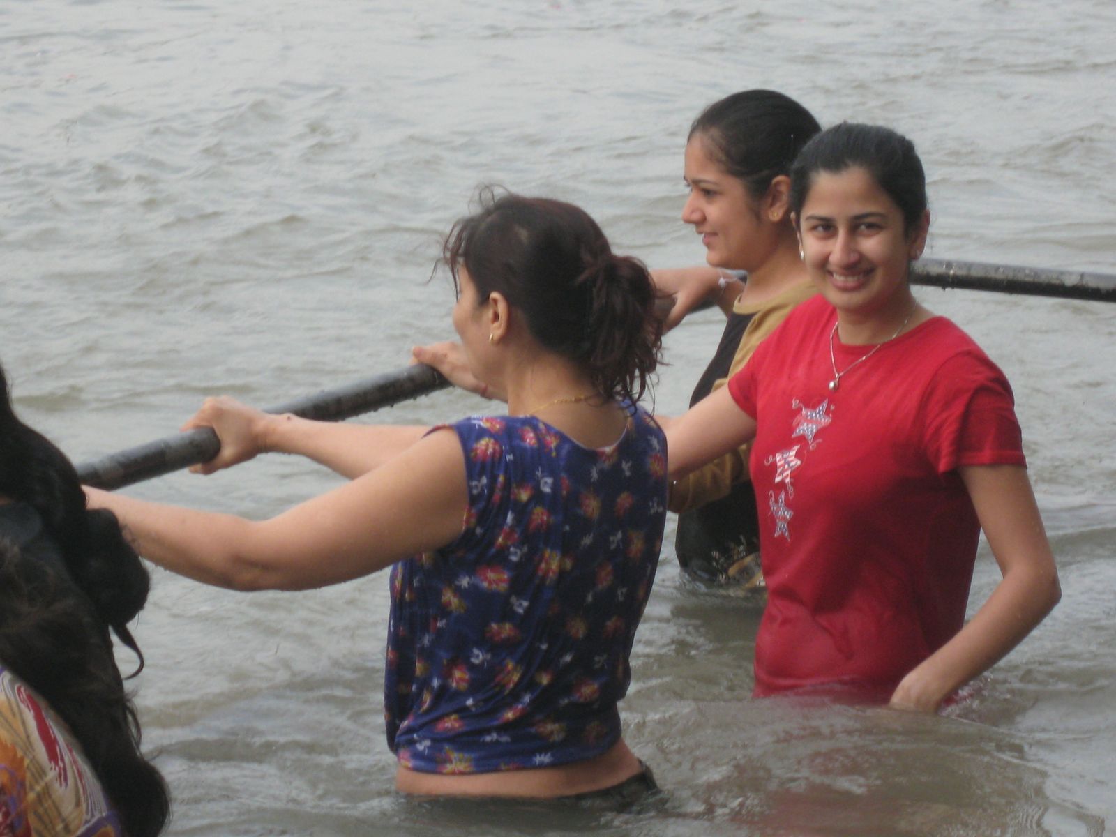 river Indian girl bathing