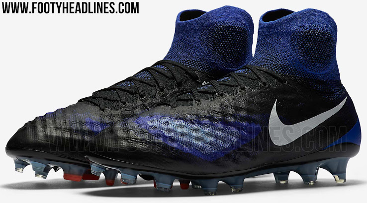 black and blue nike boots