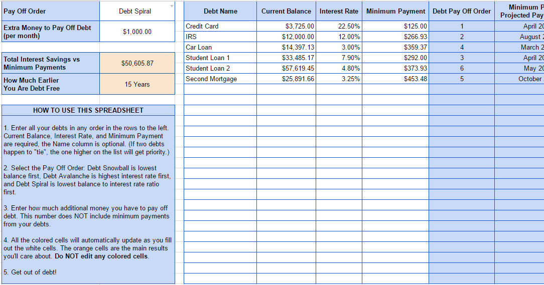 Frugal Fan Debt Calculator