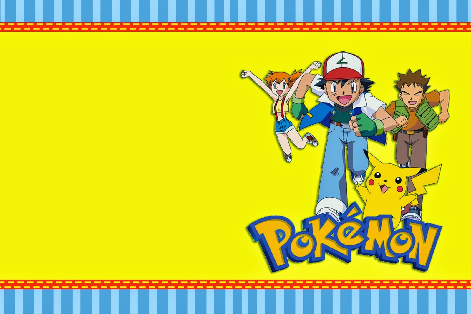 Pokemon: Free Printable Invitations, Labels or Cards.