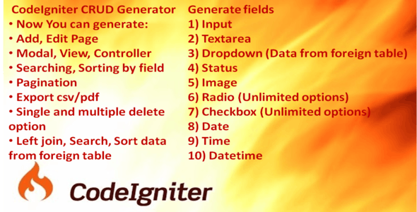 CodeIgniter CRUD Generator