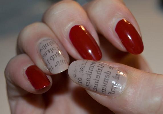How to Create Newspaper Print Nails - wide 4