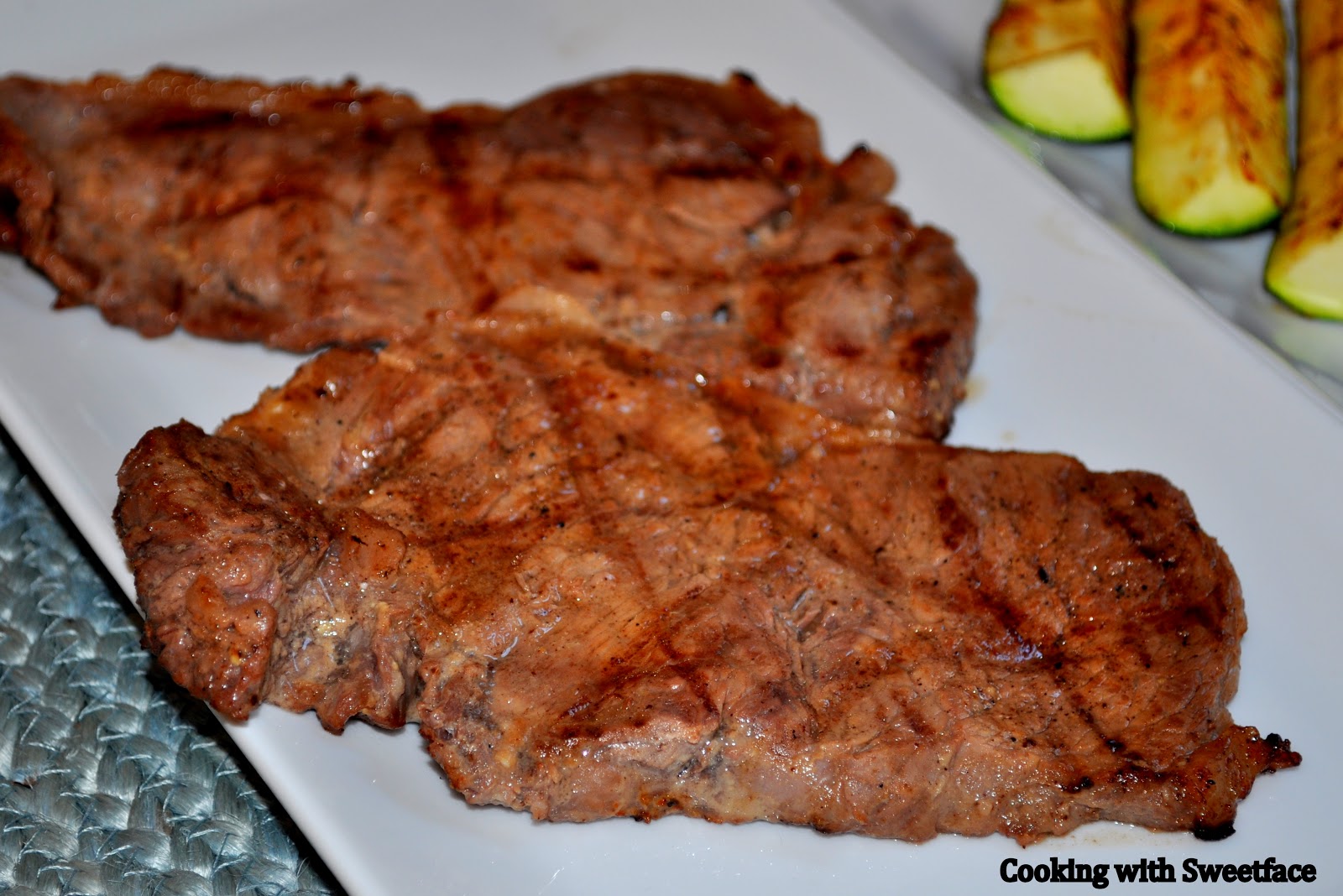 CookingwithSweetface Grilled Steak with Sweet Garlic Mustard Marinade