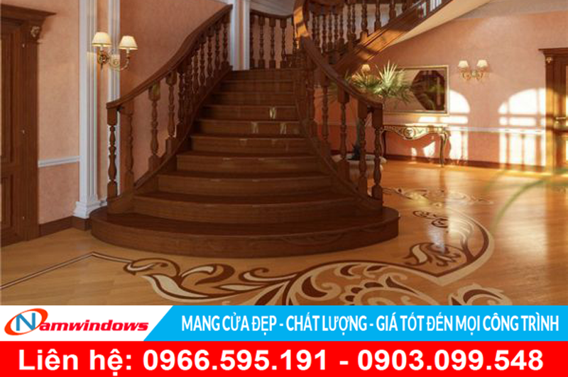 Cầu thang gỗ cho căn hộ cao cấp, hay tiền sảnh Cầu thang gỗ cho căn hộ cao cấp, hay tiền sảnh