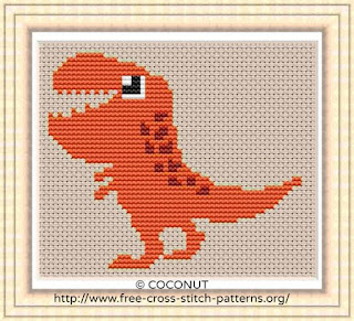tyrannosaurus cross stitch pattern for free