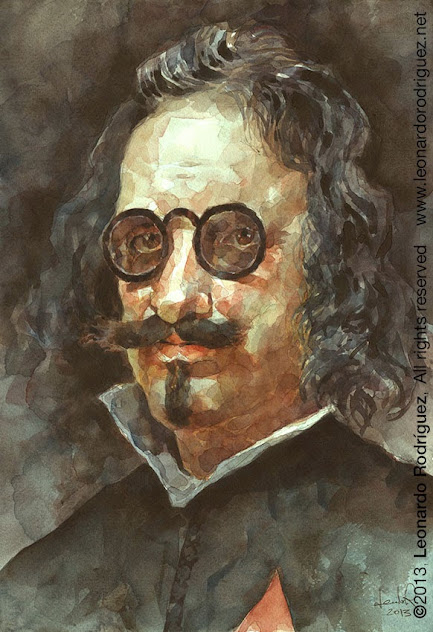 Francisco-de-Quevedo-Watercolor-portrait