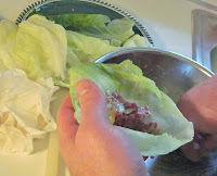stuffing cabbage rolls