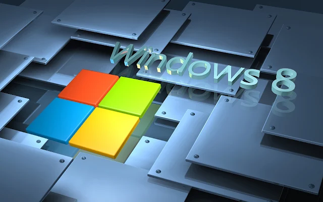 Moderne grijze 3D Windows 8 achtergrond