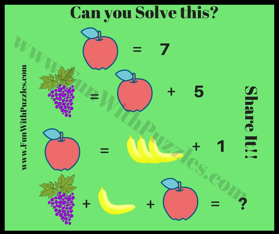 Math Brain Teasers for Kids with Answers and Explanations Fun With