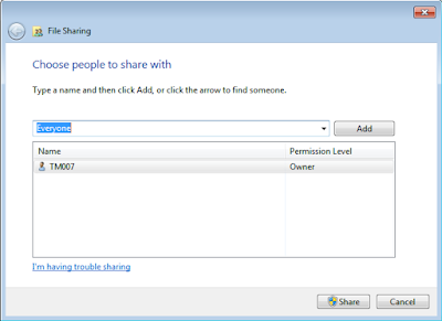 cara sharing folder windows 7