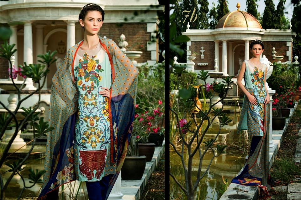 Latest Pakistani luxury lawn collection 2015